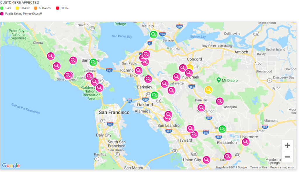 PG E Intentionally Cut Power To Hundreds Of Thousands Customers To 