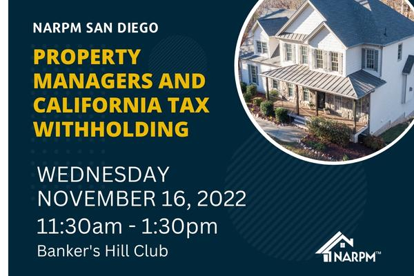 Property Managers And California Tax Withholding California NARPM