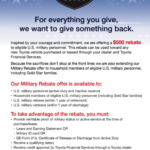 Toyota Military Rebate Printable Rebate Form