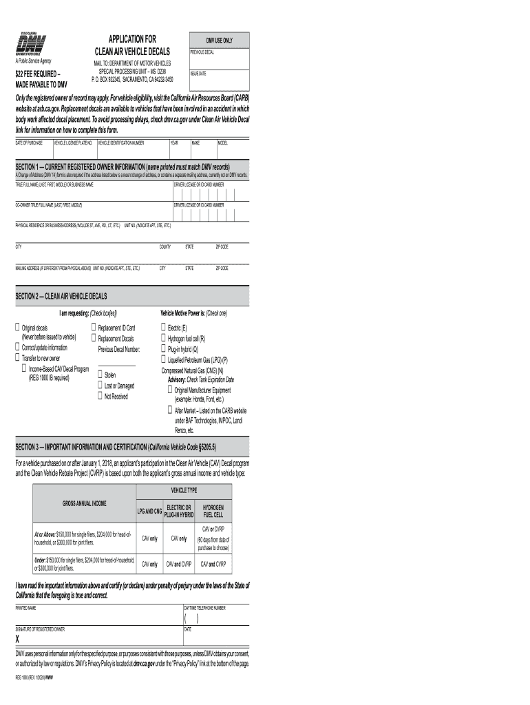 2020 2023 Form CA REG 1000 Fill Online Printable Fillable Blank 