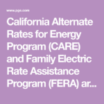 California Alternate Rates For Energy Program CARE And Family