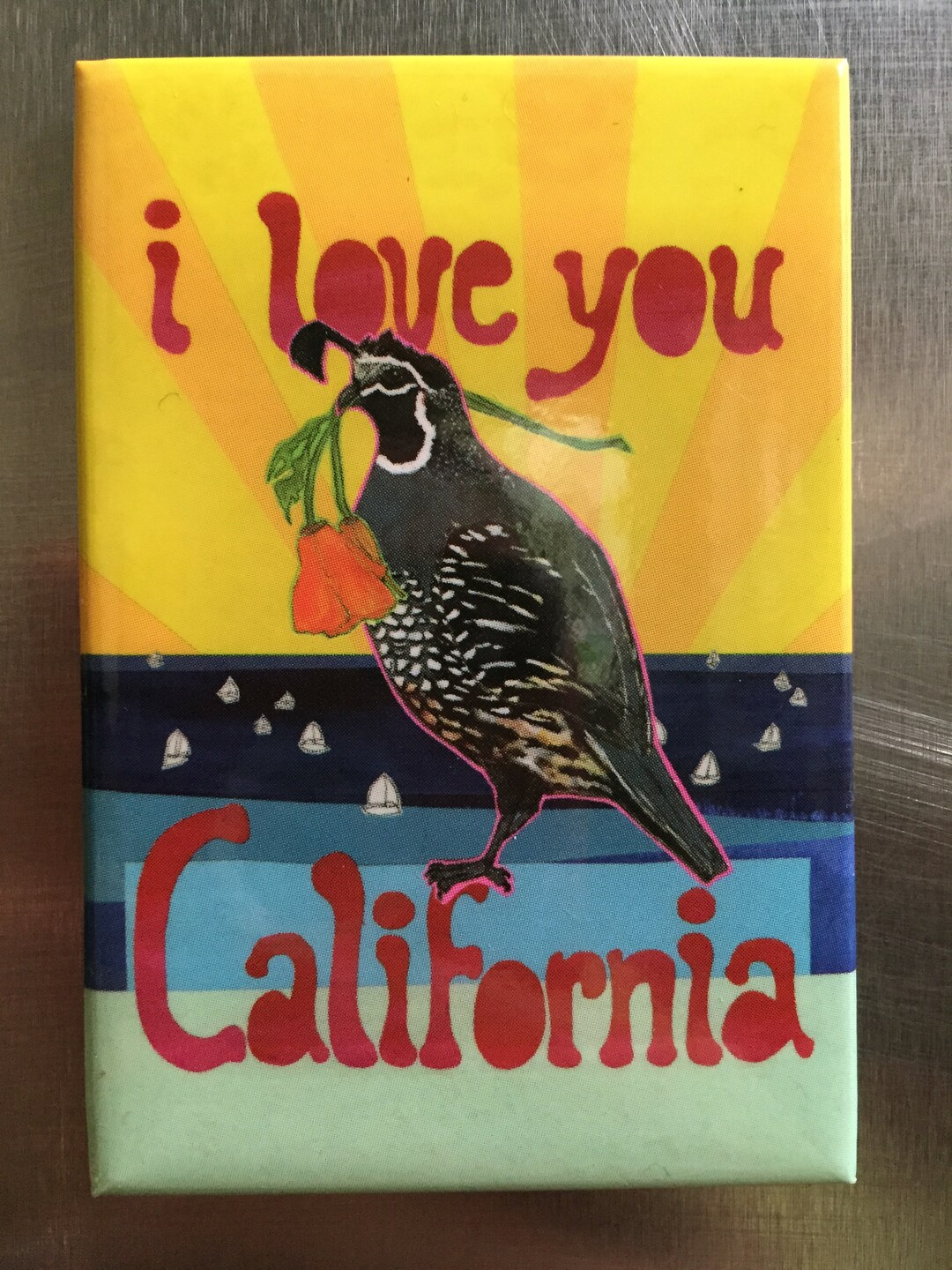 I Love You California Refridgerator Magnet Etsy