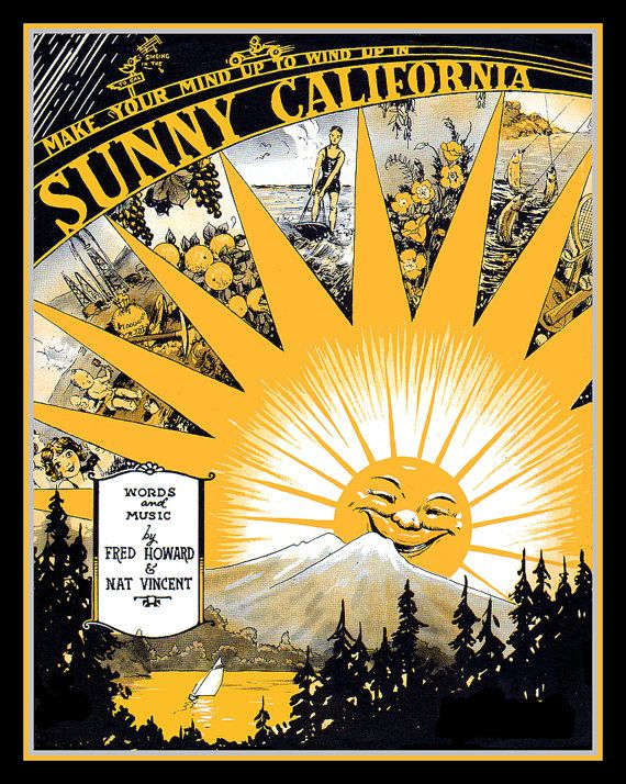 Sunny California Refrigerator Magnet FREE US By LABELSTONE 5 00 